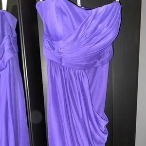 Purple strapless dress